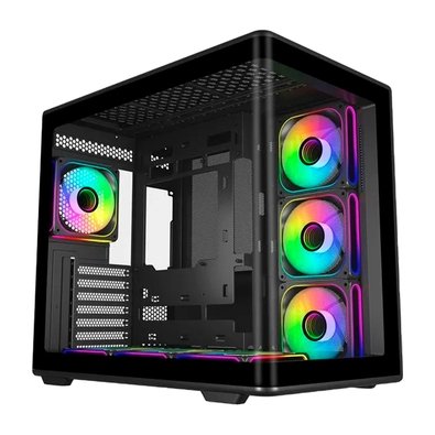 Gabinete Gamer Cooler Master Elite 600 Black ARGB, Mid Tower, ATX, Lateral e Frontal em Vidro, 7x FAN ARGB, Preto - E600-KGNN-S02