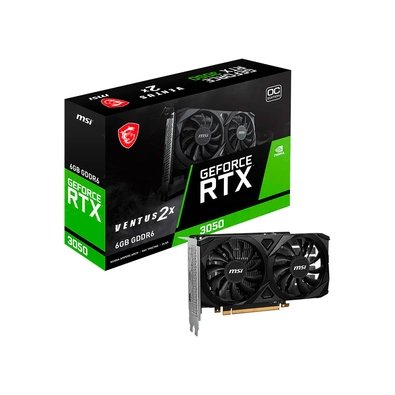 Placa de Vídeo MSI RTX 3050 Ventus 2X OC NVIDIA GeForce, 6GB GDDR6, 96-bit - G3050V2X6C