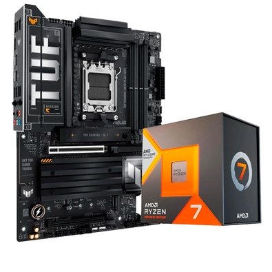 Kit Placa-Mãe ASUS TUF GAMING X870-PLUS WIFI 7 AM5 + Processador AMD Ryzen 7 7800X3D