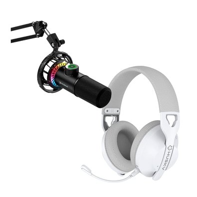 Kit Streamer Microfone Gamer Cardióide KBM! GAMING + Headset Gamer Husky Matilha, P3 3.5mm, Driver 40mm