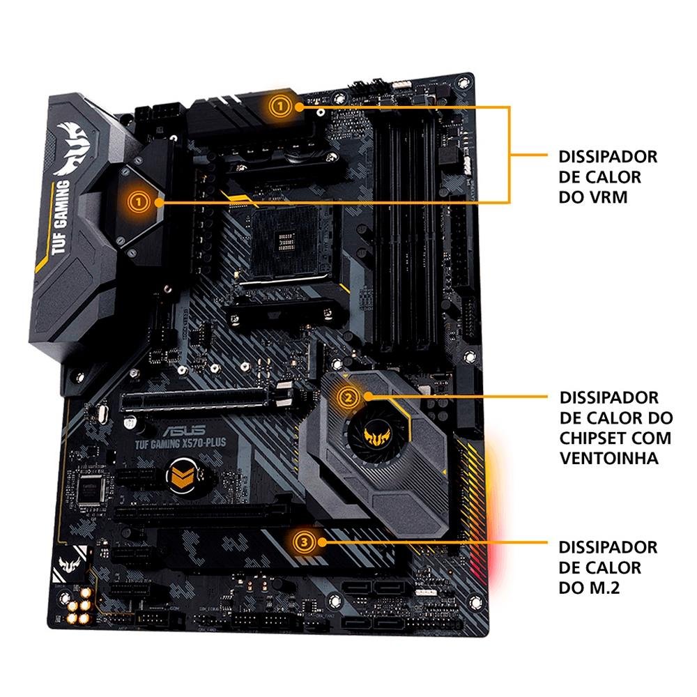 Placa M E Asus Tuf Gaming X Plus Br Amd Am Atx Ddr Kabum