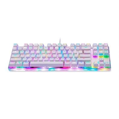 Teclado Mecânico Gamer Motospeed Compacto K87S, RGB, Switch Red, ANSI, Branco - FMSTC0079VEM