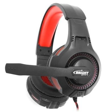 Headset Gamer Bright, LED Vermelho - 468