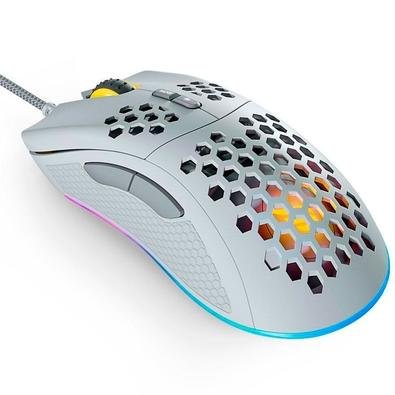 Mouse Gamer Fallen F70 Tempest Ultraleve, 70g, RGB, Switch Omron, Sensor 3360, Branco