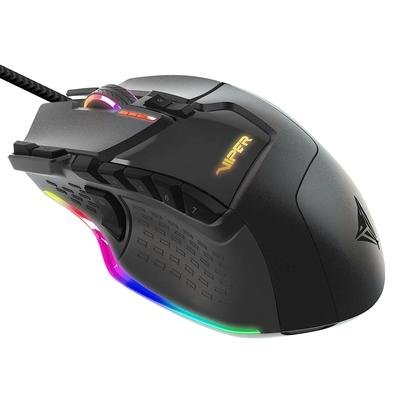 Mouse Gamer Patriot Viper V570 Laser Mouse Blackout Edition RGB, 12000DPI, 13 Botões para MMO e FPS, Preto - PV570LUXWAK