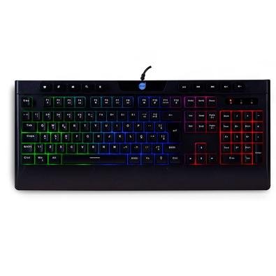 Teclado Gamer DAZZ Ballistic Cinetic com Suporte de Pulso, LED Rainbow, USB 2.0, Anti-Ghosting, ABNT2, Preto - 62000042