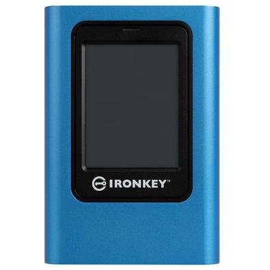 SSD Externo 1920 GB Kingston IronKey Vault Privacy 80, Leitura: 250MB/s e Gravação: 250MB/s, USB-C, Azul - IKVP80ES/1920G