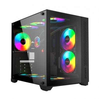 Gabinete Gamer PCYes Forcefield, Mid Tower, ATX, Frontal e Lateral em Vidro, Black Vulcan - GFFBVP