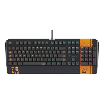 Teclado Mecânico Gamer Checkpoint KX-500, RGB, Switch Red, Anti-Ghosting, Leaf Ninja Full Naruto - NA-KB-1001