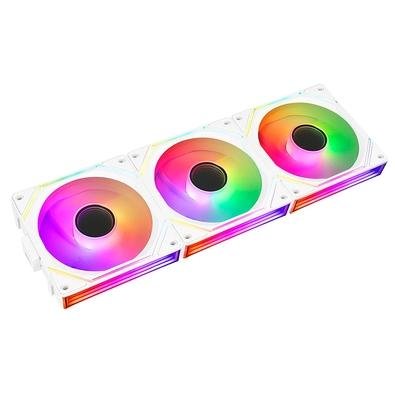 Kit 3 Fans Gamer Rise Mode Magneto Pro Reverse, 120mm, ARGB, Branco - RM-MAPRO-ARGB-W-RV