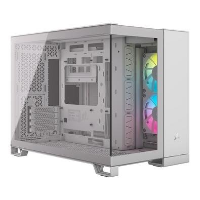 Gabinete Gamer Corsair 2500X LINK Tempered Glass mATX Mid-Tower, Branco - CC-9011268-WW