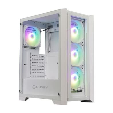 Gabinete Gamer Husky Dome 100, Mid Tower, ATX, Lateral e Frontal em Vidro, Branco - HGN100BR