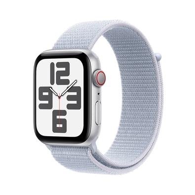 Apple Watch SE GPS + Cellular, Caixa Prateada de Alumínio de 44 mm, Pulseira Loop Esportiva Nuvem Azul - MXGR3BE/A