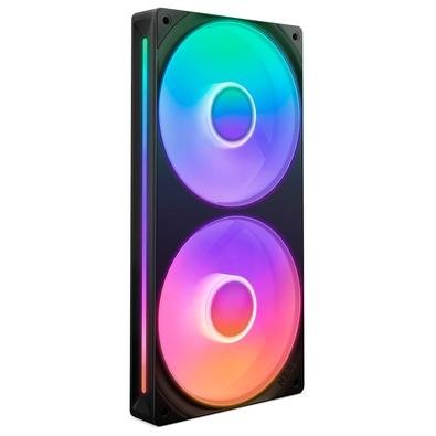 Ventoinha NZXT Single-frame F Series, LED RGB Core, 240mm, 2x 120mm, Preto - RF-U24HF-B1