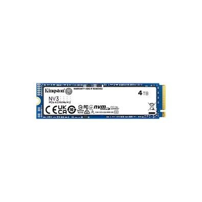 SSD Kingston NV3, 4TB, M.2 2280, PCIe 4.0 x4, NVMe, Leitura 6000 MB/s, Gravação 5000 MB/s, Azul - SNV3S/4000G