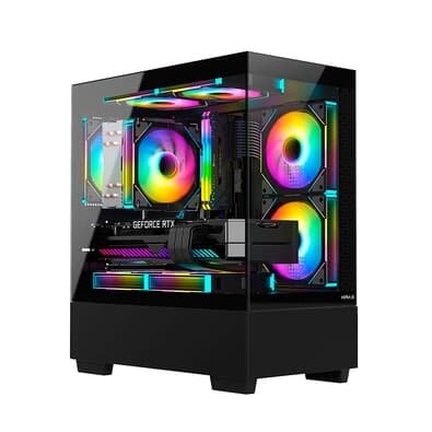 Gabinete Gamer Hyrax HGB320, Mid Tower, ATX, Lateral em Vidro Temperado, Preto - HGB320B