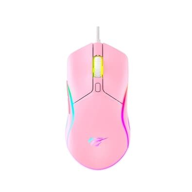 Mouse Gamer HAVIT Professional, RGB, 7200 DPI, 6 Botôes, Pink - MS1029 Pink