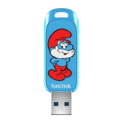 Pen Drive SanDisk Smurfs USB Flash Drive, 128GB, USB 3.2 Gen 1, Azul - SDCZIS-128G-G46