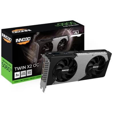 Placa de Video Inno3D RTX 5060 Ti Twin X2 OC Geforce Nvidia, 8Gb 128bits, DLSS 4 - N506T2-08D7X-193075N