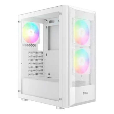 Gabinete Gamer Gamdias Aura GC6, Mid Tower, ARGB, ATX, Lateral em Vidro Temperado, Branco - AURA GC6 WH ARGB