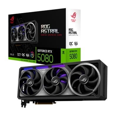 Placa de Vídeo Asus RTX 5080 ROG Astral OC NVIDIA GeForce, 16GB, GDDR7, G-Sync, Ray Tracing, DLSS 4 - ROG-ASTRAL-RTX5080-O16G-GAMING