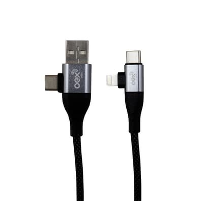 Cabo OEX CE304 4 Em 1, Type-c e USB, Type-c e Lightning, Preto - 500095
