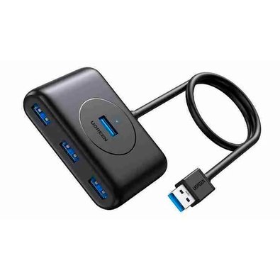 Adaptador HUB Ugreen, 4 Portas USB 3.0, 0.5m, Preto - UG-20290