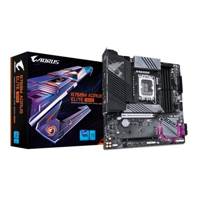 Placa Mãe Gigabyte B760M AORUS ELITE WIFI6E GEN5, Intel LGA 1700, mATX, DDR5, RGB, PCIe 5.0, Wi-Fi 6E, Bluetooth - B760M A E WF6E GEN5