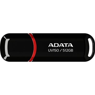 Pen Drive 512GB ADATA UV150, USB 3.2, Preto - AUV150-512G-RBK