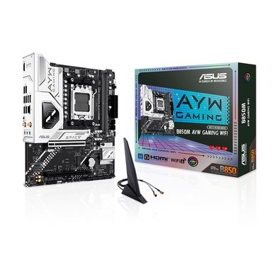 Placa-Mãe ASUS B850M AYW GAMING WIFI, AMD AM5, mATX, DDR5, Wi-Fi 6, Preto - 90MB1LW0-M0EAY0