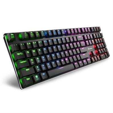 Teclado Mecânico Gamer Sharkoon PureWriter, RGB, Switch Kailh Red, US