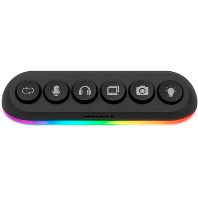 Hub USB Streamplify Deck 5, 5 Portas, USB 3.0, RGB, Preto - 75670