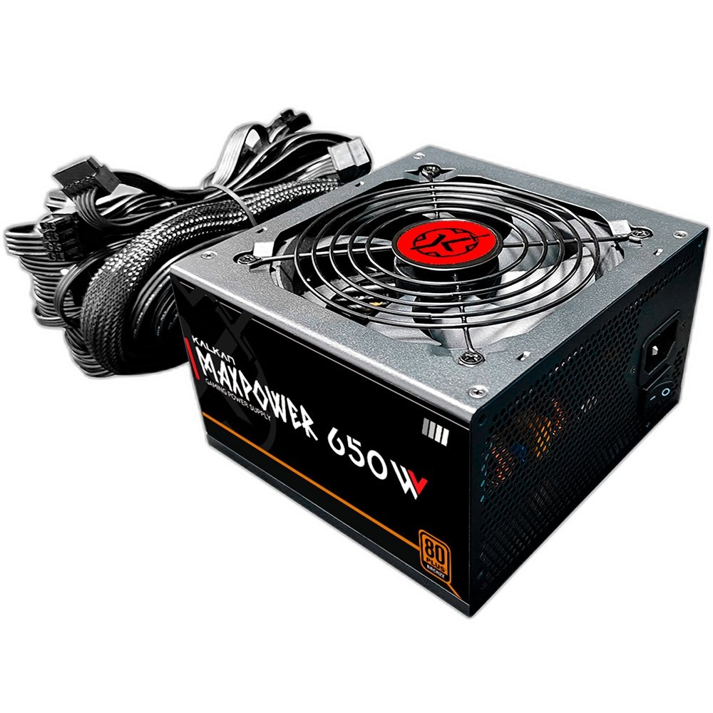 Fonte Gamer Kalkan, 650W, 80 Plus Bronze, PFC Ativo, Preto - MP-0750W-B Fonte Gamer Kalkan, 650W, 80 Plus Bronze, PFC Ativo, Preto - MP-0750W-B