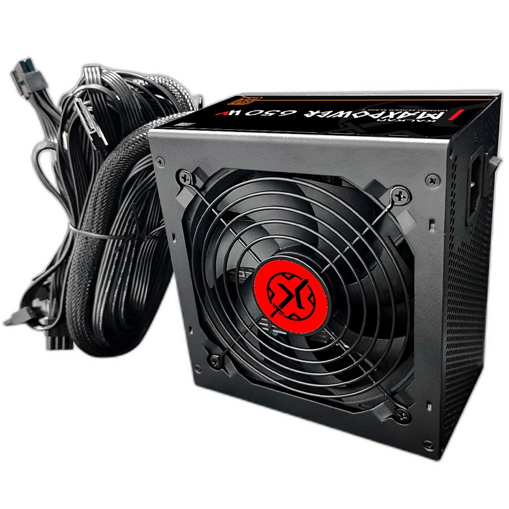 Fonte Gamer Kalkan, 650W, 80 Plus Bronze, PFC Ativo, Preto - MP-0750W-B Fonte Gamer Kalkan, 650W, 80 Plus Bronze, PFC Ativo, Preto - MP-0750W-B