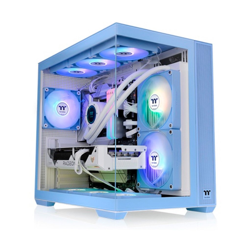 Gabinete Gamer Thermaltake View 380 TG ARGB, Mid-Tower, Lateral em Vidro, 4x FANs ARGB, Hydrangea Blue - CA-1Z2-00MFWN-00 Gabinete Gamer Thermaltake View 380 TG ARGB, Mid-Tower, Lateral em Vidro, 4x FANs ARGB, Hydrangea Blue - CA-1Z2-00MFWN-00