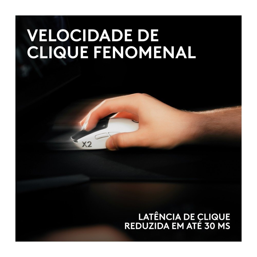 Mouse Gamer Sem Fio Logitech G PRO X2 SUPERSTRIKE LIGHTSPEED, 61g, Cliques Táteis Personalizáveis, USB-C, Preto e Branco - 910-007775 Mouse Gamer Sem Fio Logitech G PRO X2 SUPERSTRIKE LIGHTSPEED, 61g, Cliques Táteis Personalizáveis, USB-C, Preto e Branco - 910-007775