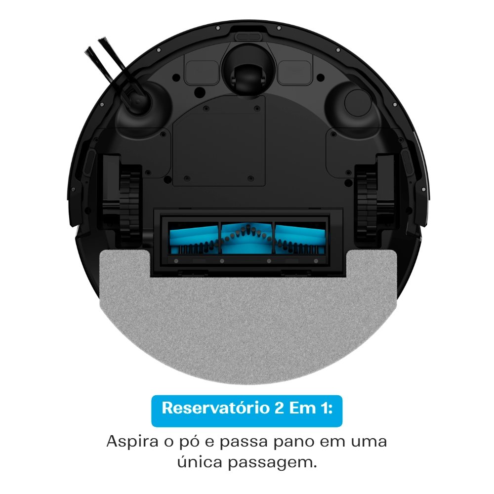 Robô Aspirador e Passa Pano KABUM! smart K800 Pro, Mapeia a Laser, Autolimpante, Recarga automática, 13000Pa, APP, 127v, Preto - KSAR81010PT Robô Aspirador e Passa Pano KABUM! smart K800 Pro, Mapeia a Laser, Autolimpante, Recarga automática, 13000Pa, APP, 127v, Preto - KSAR81010PT
