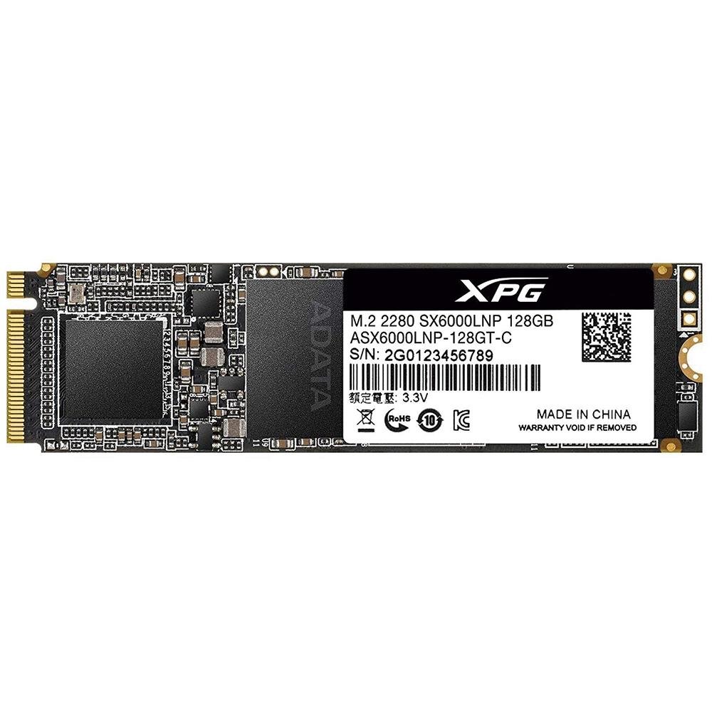 SSD Adata XPG SX6000 Lite, 128GB, M.2 NVMe, Leitura: 1800MB/s e Gravação: 600MB/s, Preto - ASX6000LNP-128GT-C SSD Adata XPG SX6000 Lite, 128GB, M.2 NVMe, Leitura: 1800MB/s e Gravação: 600MB/s, Preto - ASX6000LNP-128GT-C