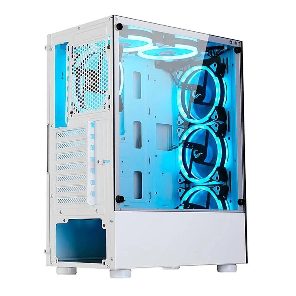 Gabinete Gamer Rise Mode Glass 06X Frost + Fonte MACH1 Steady, 500W