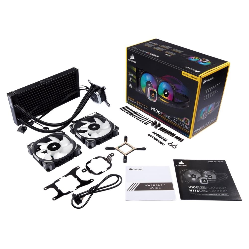 CORSAIR Hydro Series H100i 本体 Water Cooler Corsair Hydro H100i RGB Platinum - CW-9060039-WW | KaBuM!