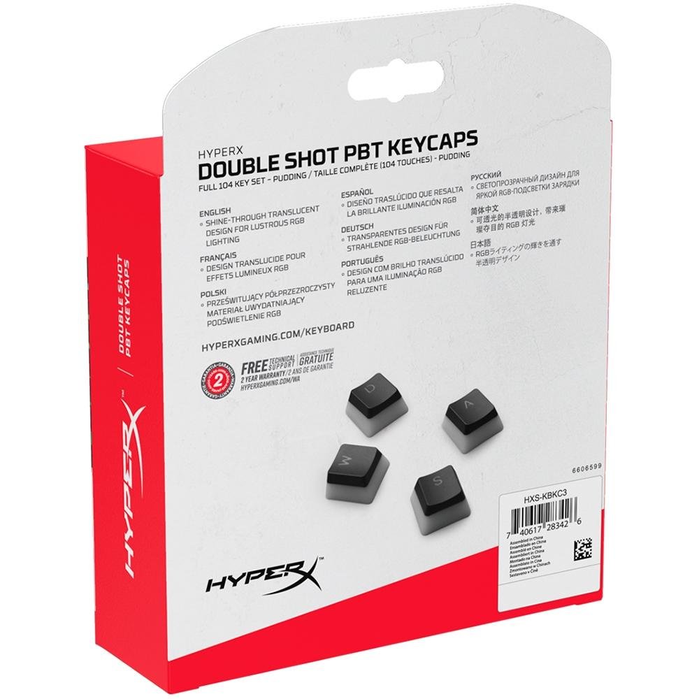 Capas para Teclas HyperX Double Shot PBT, Preto - HXS-KBKC3 Capas para Teclas HyperX Double Shot PBT, Preto - HXS-KBKC3