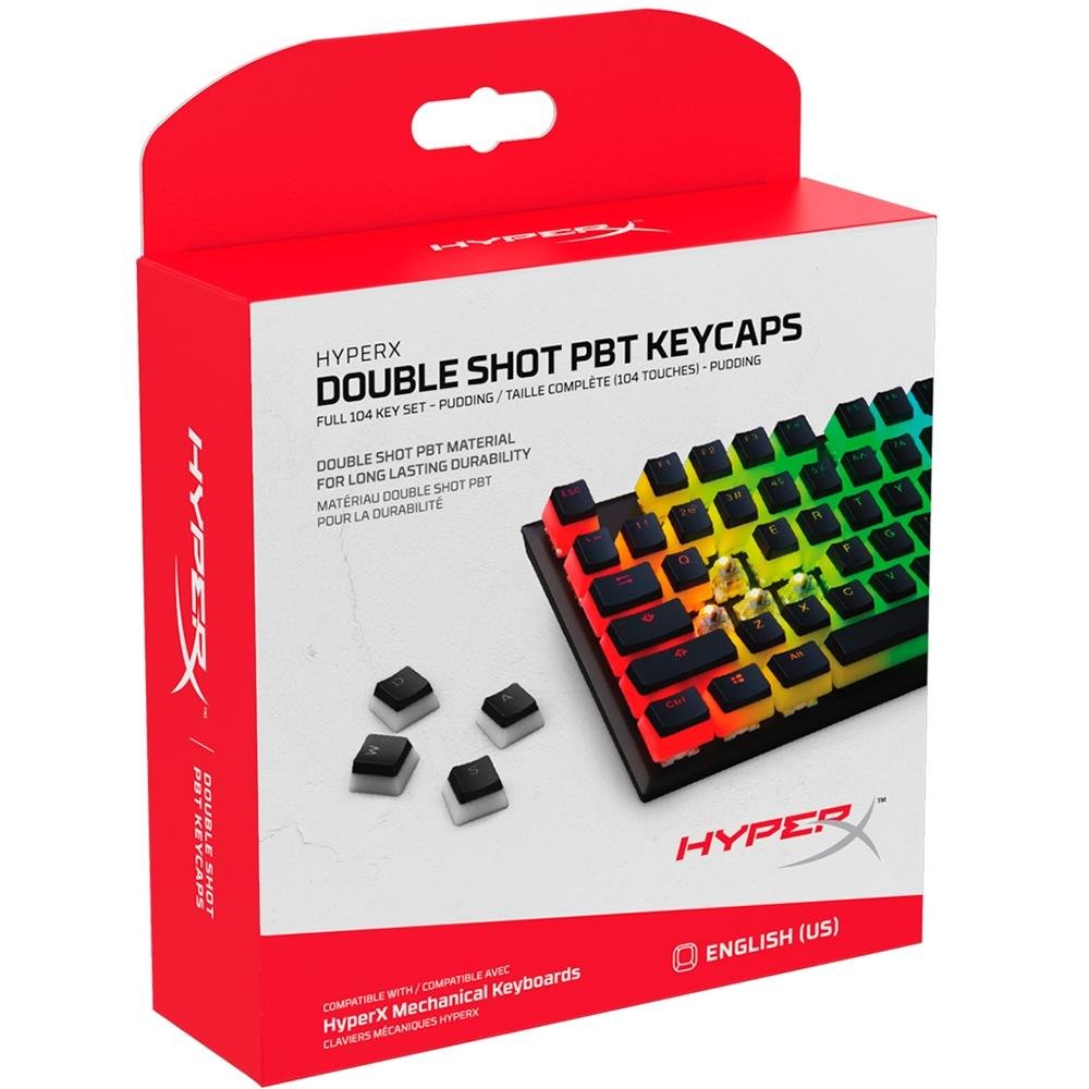 Capas para Teclas HyperX Double Shot PBT, Preto - HXS-KBKC3 Capas para Teclas HyperX Double Shot PBT, Preto - HXS-KBKC3