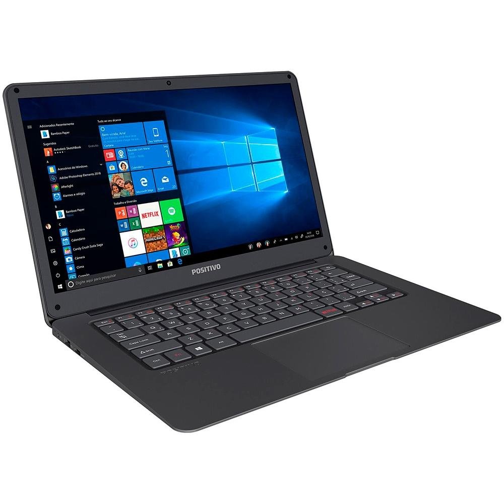 Notebook Positivo Motion Gray Q 232A, Intel Atom QC Z8350, 2GB, 32 GB eMMC, 14´, Windows 10 Home - 3001296 Notebook Positivo Motion Gray Q 232A, Intel Atom QC Z8350, 2GB, 32 GB eMMC, 14´, Windows 10 Home - 3001296