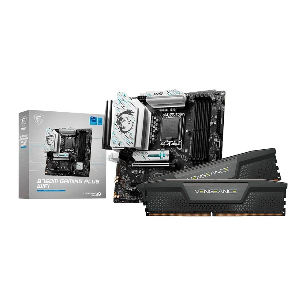Kit Upgrade Corsair 32GB DDR5 + MSI B760M | KaBuM!