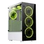 Gabinete Gamer Rise Mode Glass 06X Frost, Mid Tower, ATX, Frontal e Lateral em Vidro Temperado, Sem FANs, Branco + Ventoinha Rise Mode Galaxy Motherboard, 120mm, RGB, Preto