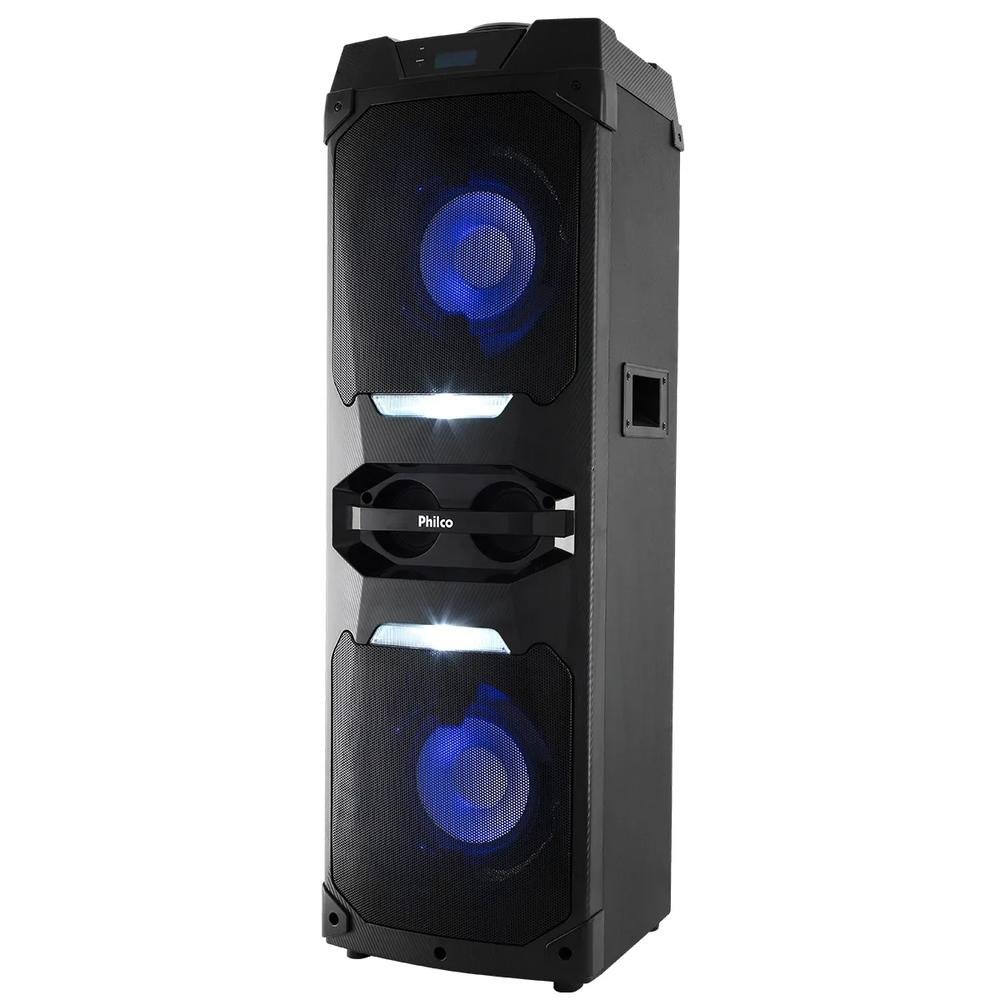 Caixa de Som Acústica Portátil Philco, 1600W RMS, Bluetooth, Entrada Auxiliar, USB, Microfone, Bivolt, Preto - PCX16000 Caixa de Som Acústica Portátil Philco, 1600W RMS, Bluetooth, Entrada Auxiliar, USB, Microfone, Bivolt, Preto - PCX16000