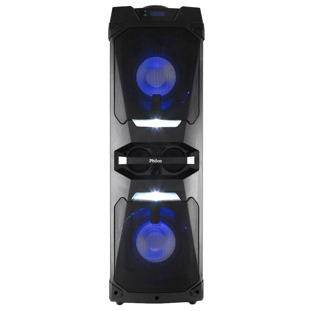 Caixa de Som Acústica Portátil Philco, 1600W RMS, Bluetooth, Entrada Auxiliar, USB, Microfone, Bivolt, Preto - PCX16000 Caixa de Som Acústica Portátil Philco, 1600W RMS, Bluetooth, Entrada Auxiliar, USB, Microfone, Bivolt, Preto - PCX16000