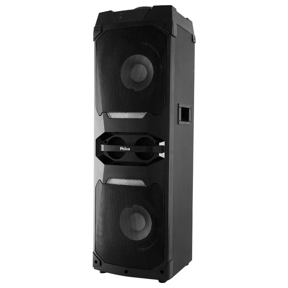 Caixa de Som Acústica Portátil Philco, 1600W RMS, Bluetooth, Entrada Auxiliar, USB, Microfone, Bivolt, Preto - PCX16000 Caixa de Som Acústica Portátil Philco, 1600W RMS, Bluetooth, Entrada Auxiliar, USB, Microfone, Bivolt, Preto - PCX16000