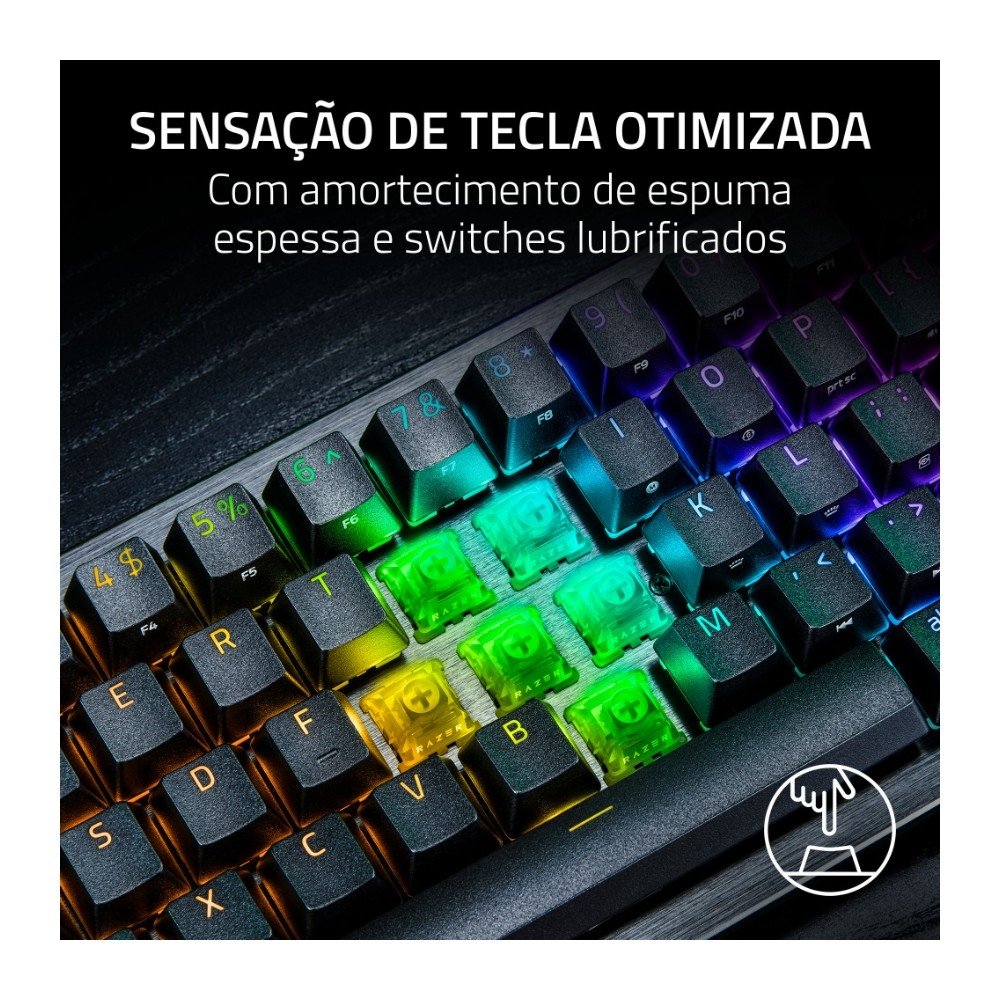 Teclado Mecânico Gamer Razer Huntsman V3 HE Mini 65%, Switch Magnético, 8KHz, Rapid Trigger, USB-C, RGB, Preto - RZ03-05930200-R3U1 Teclado Mecânico Gamer Razer Huntsman V3 HE Mini 65%, Switch Magnético, 8KHz, Rapid Trigger, USB-C, RGB, Preto - RZ03-05930200-R3U1