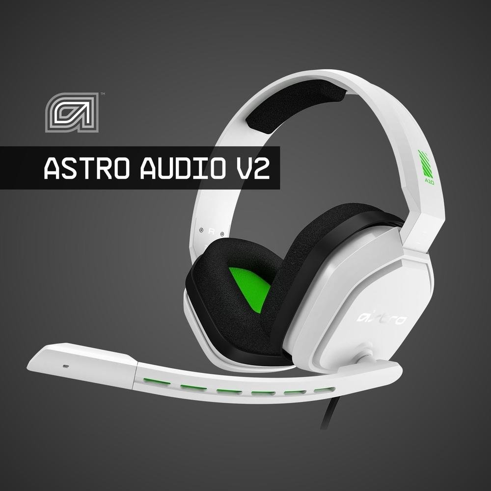 Headset Gamer Astro A10 para Xbox, PlayStation, PC, Mac - Branco/Verde - 939-001854